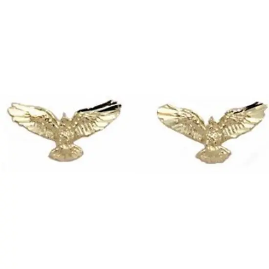 14K Gold Eagle Earrings 8mm {1}