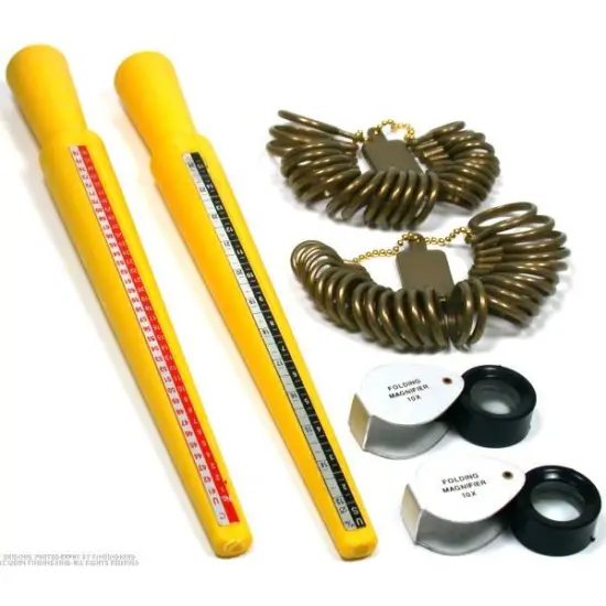 2 10X Eye Loupe Magnifier Ring Stick Finger Sizer Tools {1}