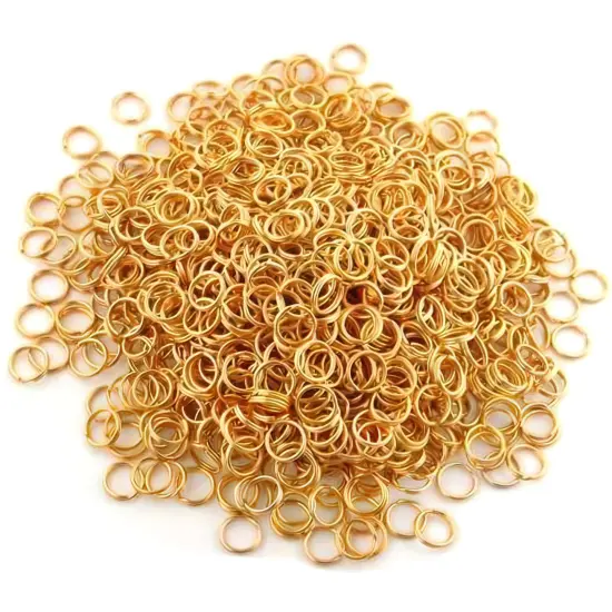 1000 Gold Plated Split Ring Jewelry Chain Parts 9mm {1}