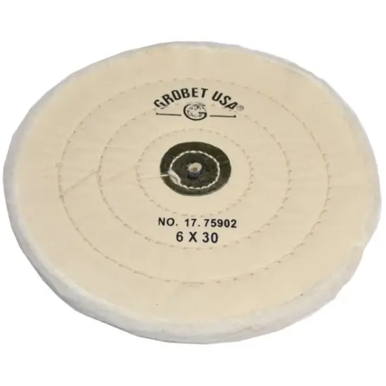 Finex Muslin Buff, 6" x 30 Ply, Leather Center, Item No. 17.75902 {1}