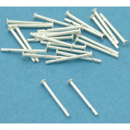 25 Sterling Silver Head Pins Jewelers Beading 22Ga 3/8" {1}