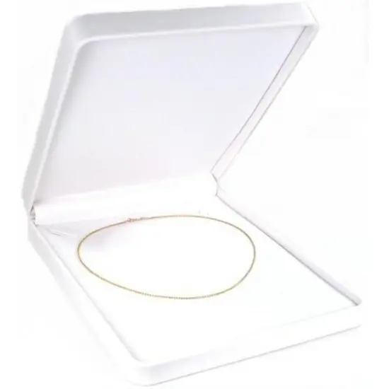 Necklace Display Box White Leather Jewelry Chain Unit {1}