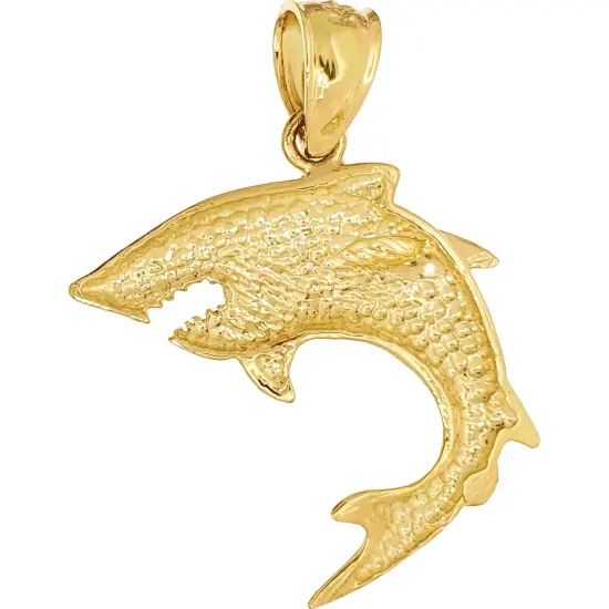 Shark Charm 14k Gold 20mm {2}