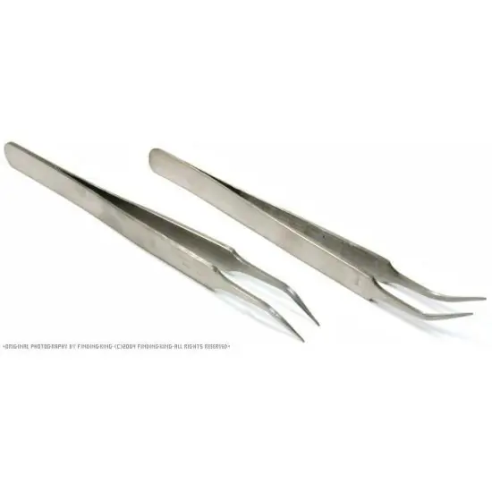 2 Clock Antimagnetic Tweezers F Stainless Steel Tools {1}