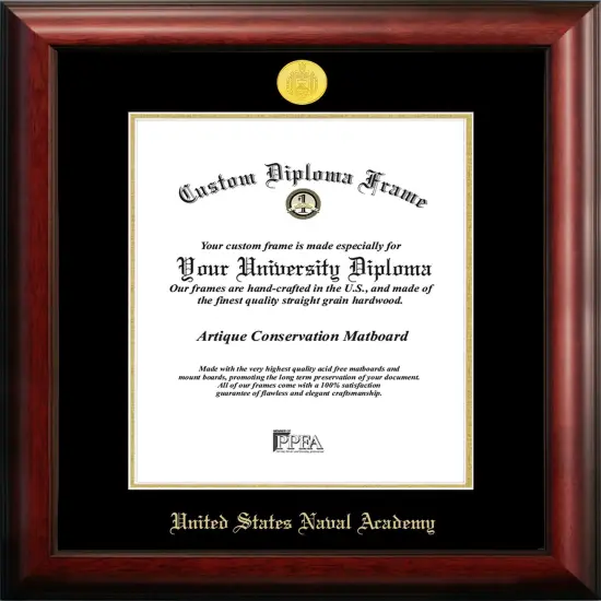 United States Naval Academy 10w x 14h Gold Embossed Diploma Frame {1}