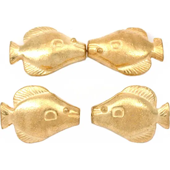 Fish Beads Gold Plated Large Beading Part 19mm Approx 4 {1}