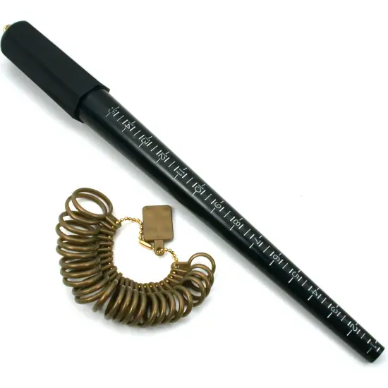 6 Piece Jewelers Ring Display Set - Mandrel, Gauge Single & Double Ring Displays {4}