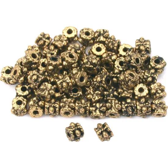 Bali Tube Beads Antique Gold Plated 3.5mm Approx 60Pcs {1}