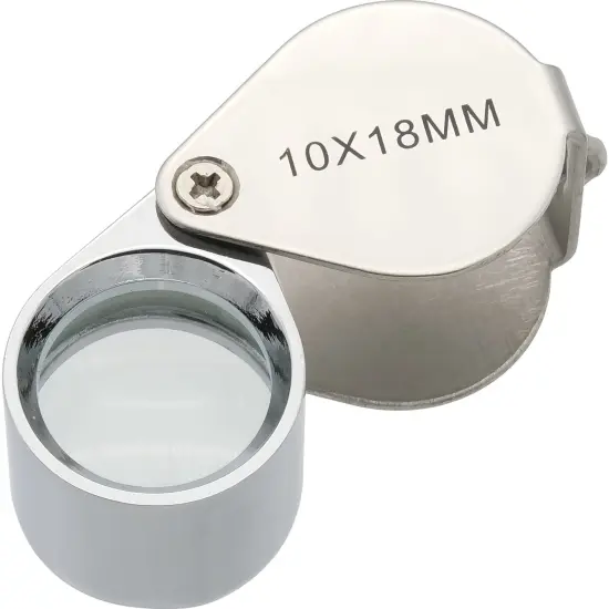 10X Eye Loupe Magnifier Chrome Round 17mm Optical Tool {1}