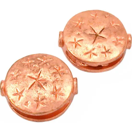 Fluted Star Disc Beads Copper Plated 18.5mm Approx 2 {1}