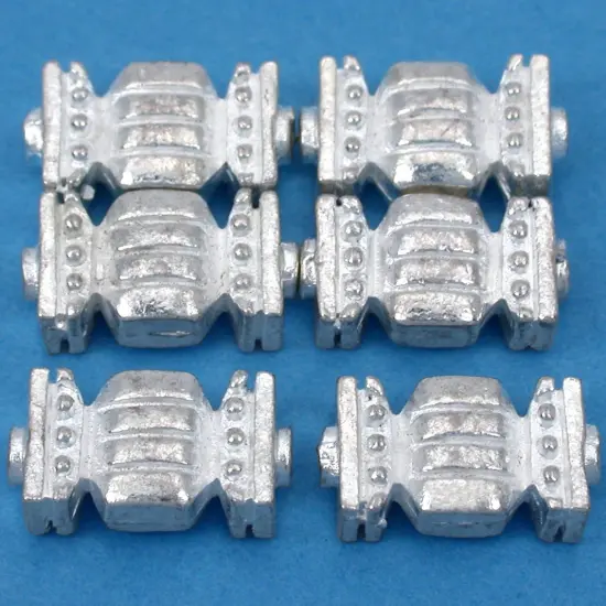 Bali Tube Beads Silver Plated Beading 14mm Approx 6 {1}