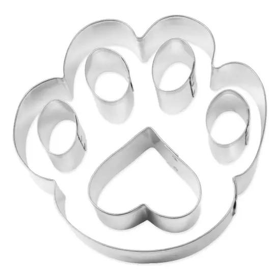 CookieCutter.com Paw Print Dog Treat 6 Piece Cookie Cutters Set, Cat Paw Print, Heart, Toes, Tin Plate Steel, USA {4}