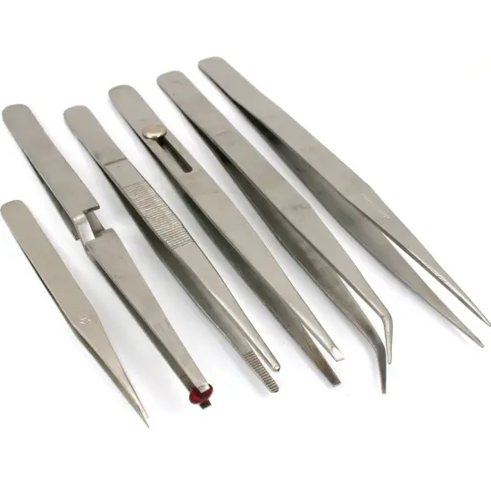 7 Watchmakers Hobbyists Jewelers Tweezers Eye Loupe {2}