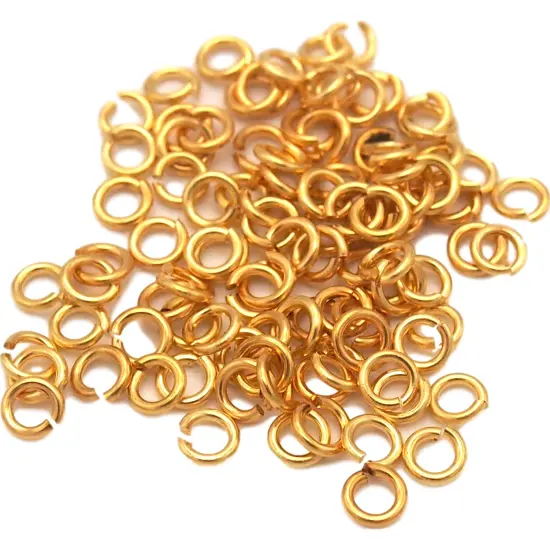 4mm 20 Gauge Open Jump Rings 22K Gold Plated (100) {1}