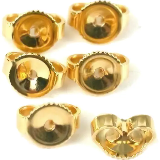 6 14K Gold Filled Earring Backs Yellow Stud Nut Part {1}