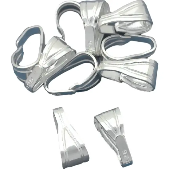 10 Sterling Silver Large Pendant Snap Bails Parts 10mm {1}