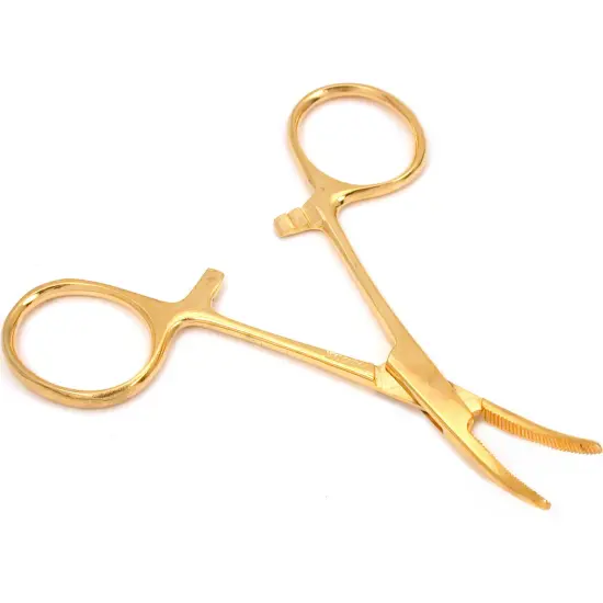 Gold Plated Curved Forceps Locking Fishing Hemostat {1}