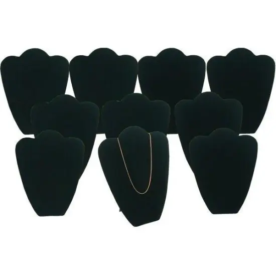 10 Black Velvet Necklace Pendant Jewelry Bust Display {1}