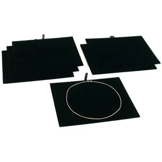 6 Black Velvet Jewelry Chain Display Pad Showcase Tray Inserts 7 3/4" {1}