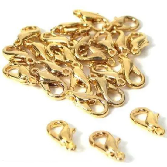 24 Lobster Clasps Claw Gold Plated Hamilton Mint Part {1}