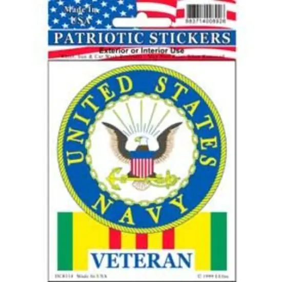 United States Navy Logo Vietnam Veteran Ribbon Sticker 3-1/4"X3-1/2" {1}