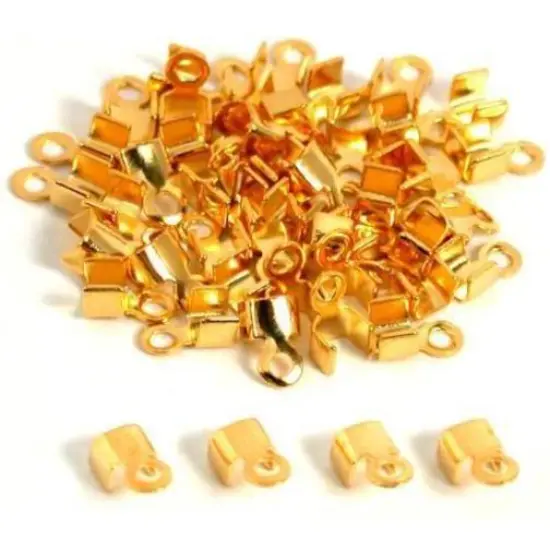 48 Gold Plated Necklace Chain Cord End Jewelry Findings {1}