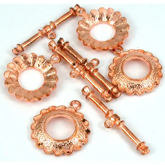 Bali Flower Toggle Clasp Copper Plated 24.5mm Approx 4 {1}