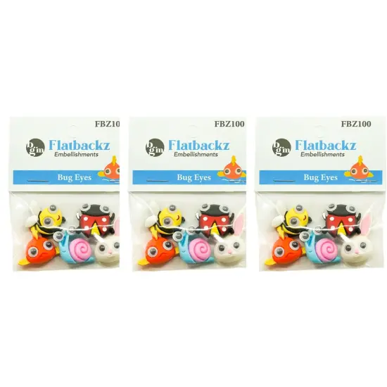 Buttons Galore Flatback Embellishments for Crafts - Bug Eyes - 15 Embellishments {4}