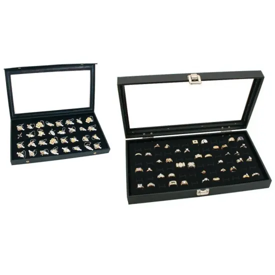 Black Jewelry Travel Case Display Necklace Bracelet Tray Insert Foam Liner Kit {1}