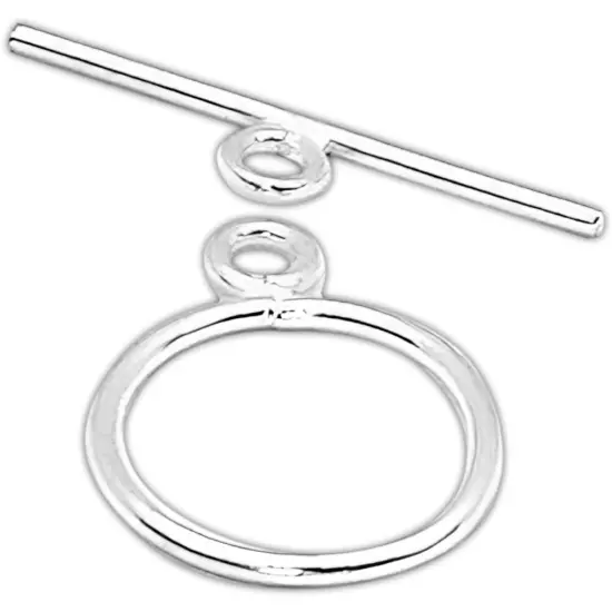 Sterling Silver Toggle Clasp Necklace Beading 15mm Part {1}