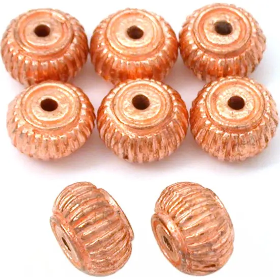 Spacer Beads Copper Plated Jewelry Parts 9mm Approx 8 {1}