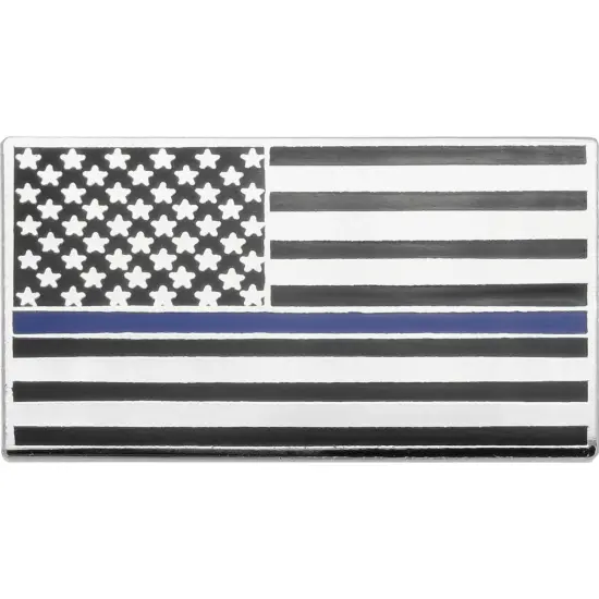 Thin Blue Line Police American Flag Pin 1 1/2" {1}