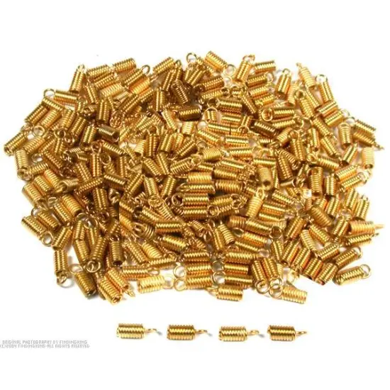 300 Gold Plated End Caps Necklace Chain Cord Connectors {1}