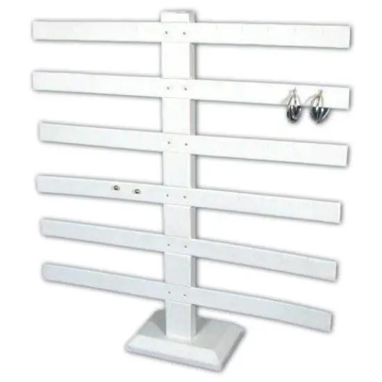 Earring Display Unit Fixture White Leather {1}
