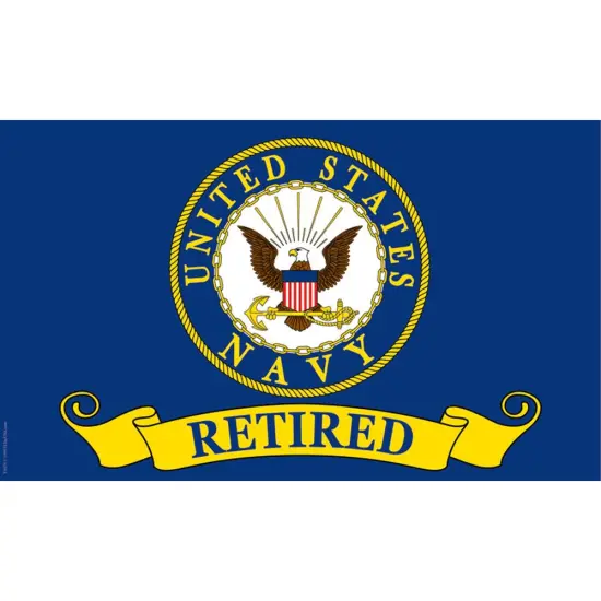 U.S. Navy Retired Flag with Grommets 3ft x 5ft {1}