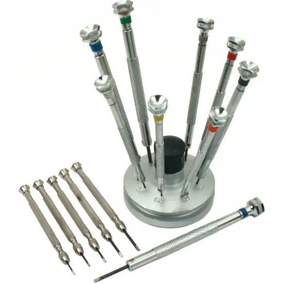 15 Precision Screwdrivers Stand Watchmaker Repair Tools {1}