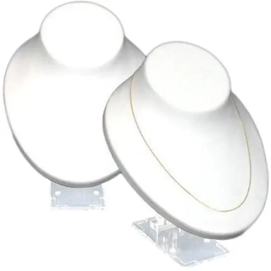 2 Necklace Display Adjusts 3X White Bust Unit {1}