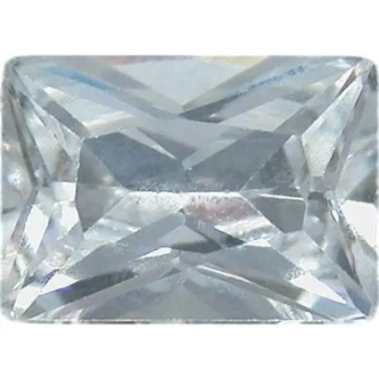 2 White Emerald Cut Cubic Zirconia 5x7mm {3}
