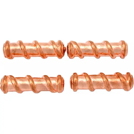 15g Bali Spiral Tube Bead Copper Plated 22.5mm Approx 4 {1}
