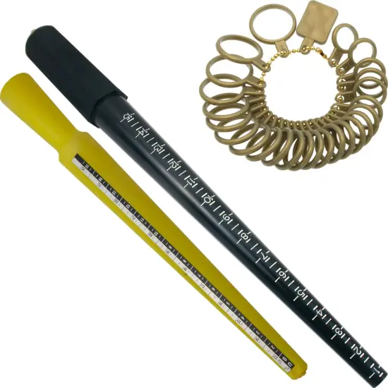 Sturdy Ring Sizer Stick Bonus Finger Sizer Jewelers Set {1}