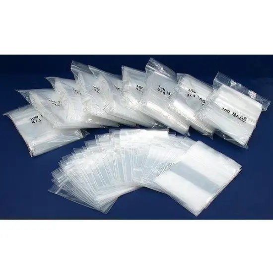 1000 Zipper Poly Bag Resealable Plastic Baggies 4" x 4" {1}