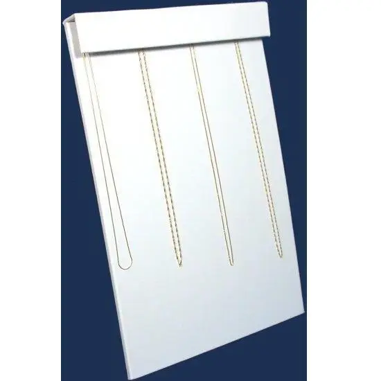 3 White Leather Chain Board Display Necklace Case Holders {2}