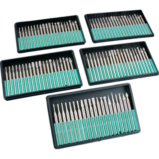 100Pc Diamond Bur Bit Set New Rotary Tools 1/8" Shank {1}