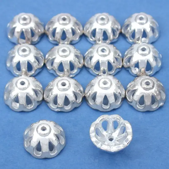 Filigree Bead End Caps Silver Plated 11mm New Approx 14 {1}