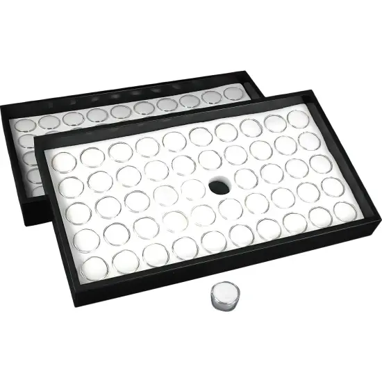 100 Gem Jars White Foam Display & Stackable Tray {1}