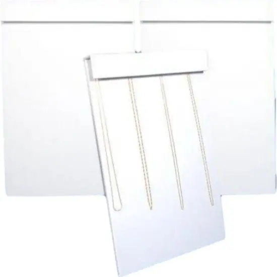 3 White Leather Chain Board Display Necklace Case Holders {1}