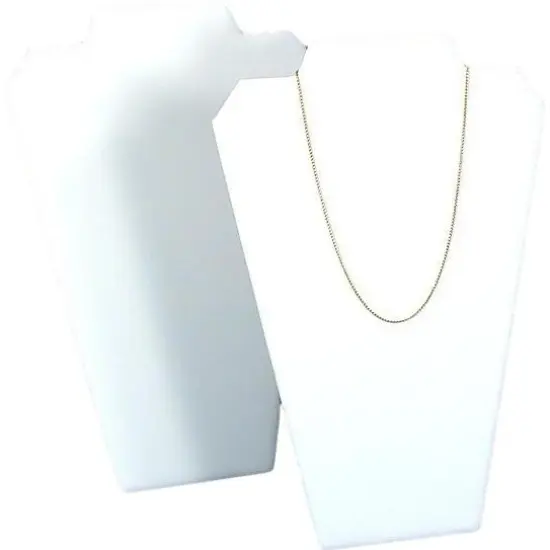 2 Necklace Easel Pad White Leather Jewelry Case Display {1}