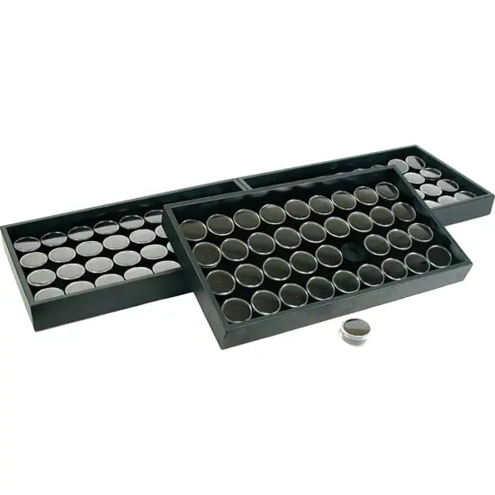 108 Gem Jars Black Foam Display & Stackable Tray {1}