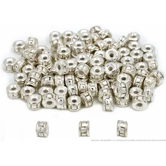 Rondelle Bali Bead Silver Plated Jewelry 5mm Approx 100 {1}