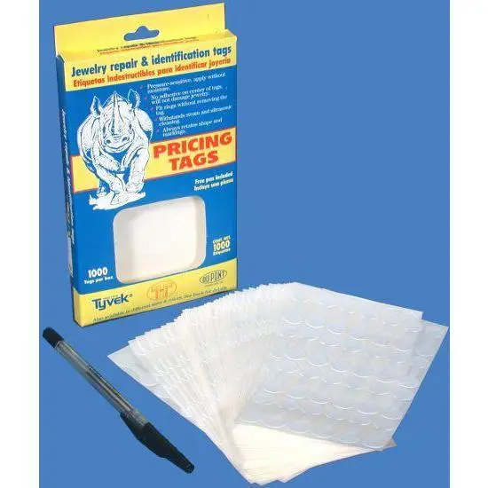 Self-Stick Jewelry Price Tags Stickers 1/2"x 1 3/8" Kit 48000 Pcs {2}